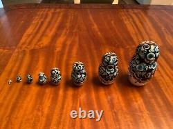 Set of 12 Russian Matryoshka Nesting Dolls Signed Hand Painted