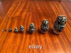 Set of 12 Russian Matryoshka Nesting Dolls Signed Hand Painted