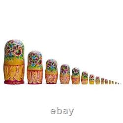 Set of 15 Cartoon Wooden Nesting Dolls 13 Inches