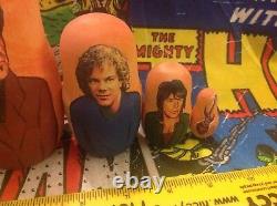 Set of 5 Bon Jovi Russian Dolls Hand Made Wood Possibly Hand Painted Vintage