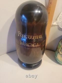 Set of 5 Life Scenes of Jesus Nesting Dolls Matryoshka-signed By Artist. Russian