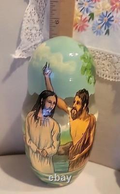 Set of 5 Life Scenes of Jesus Nesting Dolls Matryoshka-signed By Artist. Russian