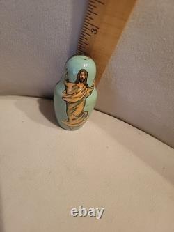 Set of 5 Life Scenes of Jesus Nesting Dolls Matryoshka-signed By Artist. Russian