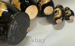 Set of 5 Vintage Russian Hand Painted Matryoshka Nesting Dolls Signed by Artist
