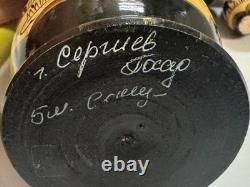 Set of 5 Vintage Russian Hand Painted Matryoshka Nesting Dolls Signed by Artist