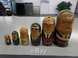Set of 6 Authentic Russian Presidents Matryoshka Dolls From the 1980's 11-Tall