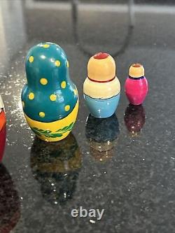 Set of 7 Russian Family Nesting Dolls Matryoshka Stacking Signed