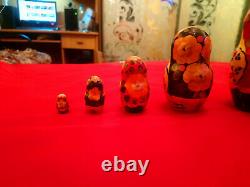 Set of nesting dolls hand painted (7 pcs) Matryoshka set