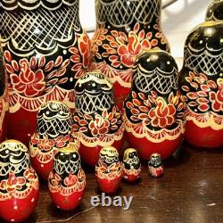 Signed 14 Pce Russian Hand Painted Matryoshka Nesting Doll Incomplete