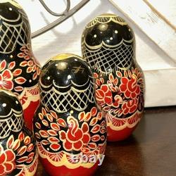 Signed 14 Pce Russian Hand Painted Matryoshka Nesting Doll Incomplete