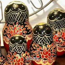 Signed 14 Pce Russian Hand Painted Matryoshka Nesting Doll Incomplete