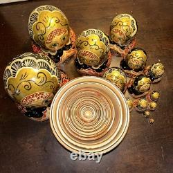 Signed 14 Pce Russian Hand Painted Matryoshka Nesting Doll Incomplete