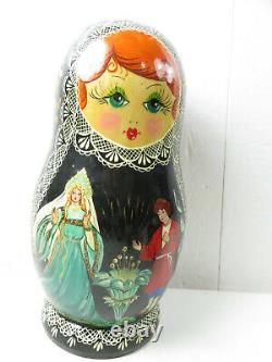 Signed Folk-art Fairytale Hand Made Russian Matryoshka Nesting Doll Set 9 10 Pc