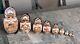 Signed Hand Painted Wooden Poccur Matryoshka 10-piece Russian Nesting Dolls