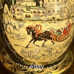 Signed Handmade Matryoshka Santa Winter Wonderland Nesting Doll 5 Pce