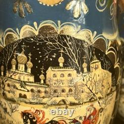 Signed Handmade Matryoshka Santa Winter Wonderland Nesting Doll 5 Pce