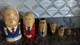 Signed Russian Political Nesting Dolls 7pc. Set, Yeltsin, Gorbachev, Lenin, Stalin