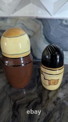 Signed Russian Political Nesting Dolls 7pc. Set, Yeltsin, Gorbachev, Lenin, Stalin
