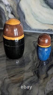 Signed Russian Political Nesting Dolls 7pc. Set, Yeltsin, Gorbachev, Lenin, Stalin