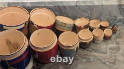 Signed Russian Political Nesting Dolls 7pc. Set, Yeltsin, Gorbachev, Lenin, Stalin