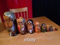 Signed Vintage Russian Leader Nesting Dolls (10)