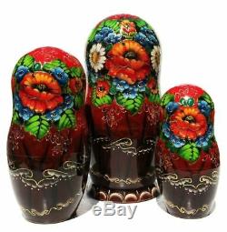 Skazka Nesting Doll 7 Piece Russian Wooden Hand Painted Fairy Tale Stacking Set