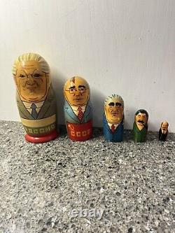 Soviet & Russian Leaders USSR Nesting Dolls From 1980's