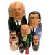 Soviet Russian Presidents Political Nesting Dolls Vintage Rare Set Of 6