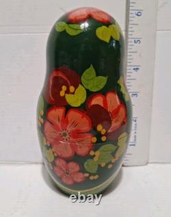 Stacking Traditional Wood Russian Matryoshka Nesting Dolls Set of 9 Signed 13