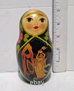 Stacking Traditional Wood Russian Matryoshka Nesting Dolls Set of 9 Signed 13
