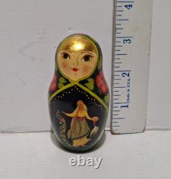 Stacking Traditional Wood Russian Matryoshka Nesting Dolls Set of 9 Signed 13