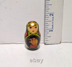 Stacking Traditional Wood Russian Matryoshka Nesting Dolls Set of 9 Signed 13