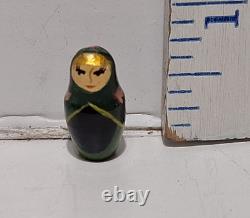 Stacking Traditional Wood Russian Matryoshka Nesting Dolls Set of 9 Signed 13