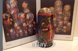 T. Shiryaeva Russian Fedoskino Style 7 Nest. Doll Story Of Moses 8.5early 90-s