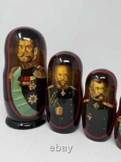 Ten Romanovs Dynasty Hand-Painted Wooden Nesting Dolls by Vishnyakov V. V