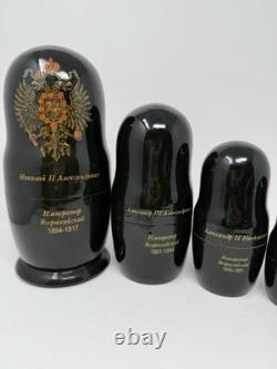 Ten Romanovs Dynasty Hand-Painted Wooden Nesting Dolls by Vishnyakov V. V