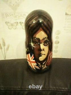 The Beatles 5 Nest Hand Made & Painted Russian Doll John Lennon Paul Mccartney