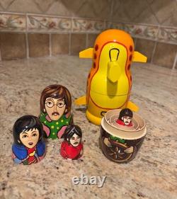 The Beatles Yellow Submarine Wooden Dolls 2005 Russian Nesting PRISTINE