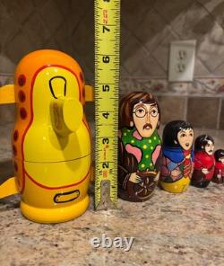 The Beatles Yellow Submarine Wooden Dolls 2005 Russian Nesting PRISTINE