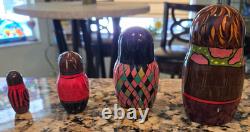 The Beatles Yellow Submarine Wooden Russian Nesting Dolls Made in Russia 2000