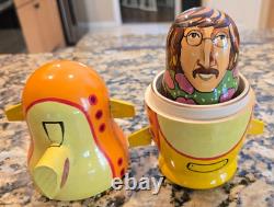 The Beatles Yellow Submarine Wooden Russian Nesting Dolls Made in Russia 2000