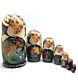 The Firebird Russian Fairy Tale Nesting Doll Set Hand Carved Hand Painted Signed