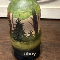 The Gray Wolf Folklore Russian Handmade Matryoshka Nesting Doll 5 Pce