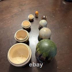 The Gray Wolf Folklore Russian Handmade Matryoshka Nesting Doll 5 Pce