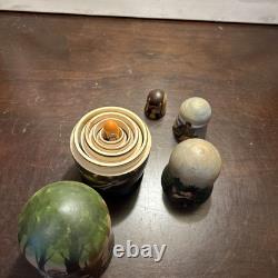 The Gray Wolf Folklore Russian Handmade Matryoshka Nesting Doll 5 Pce
