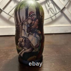 The Gray Wolf Folklore Russian Handmade Matryoshka Nesting Doll 5 Pce