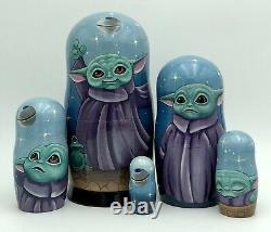 The Mandalorian Inspired Russian Nesting Dolls, Matryoshka, Baby Yoda, Grogu