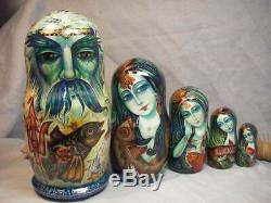 The Sea Lord and his daughters nesting doll by acclaimed author Eduard Makarov