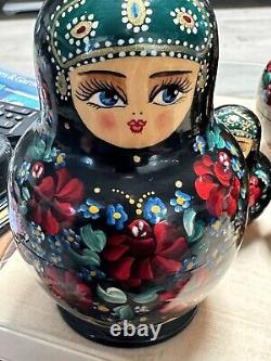 Tiny & Unique Russian Nesting doll, 6 set of 15, Collectible, Signed