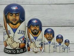 Toronto Blue Jays Baseball MLB Sport Doll 7.1 Hand Painted Russian Nesting Doll